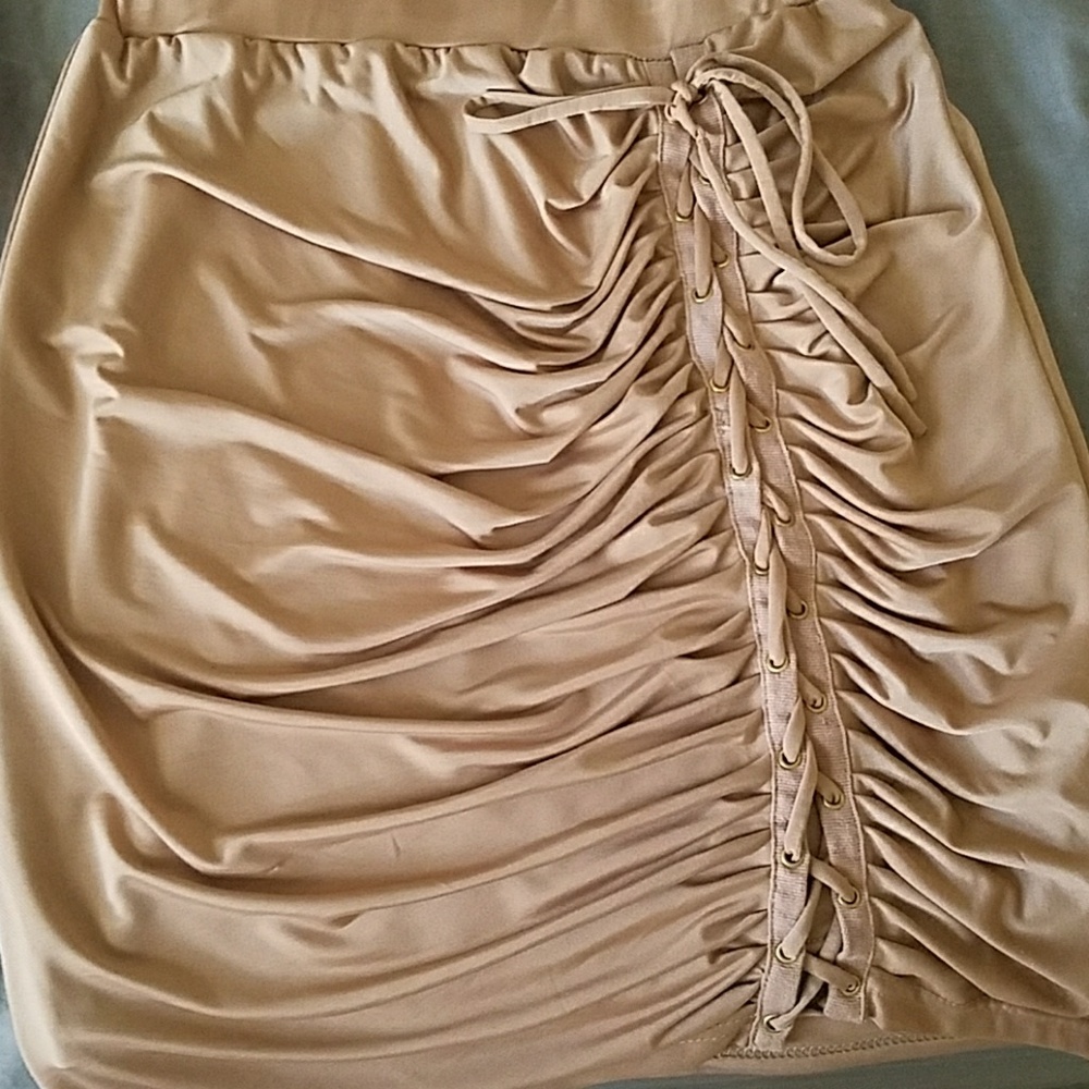 Mocha colored skirt with side lace up