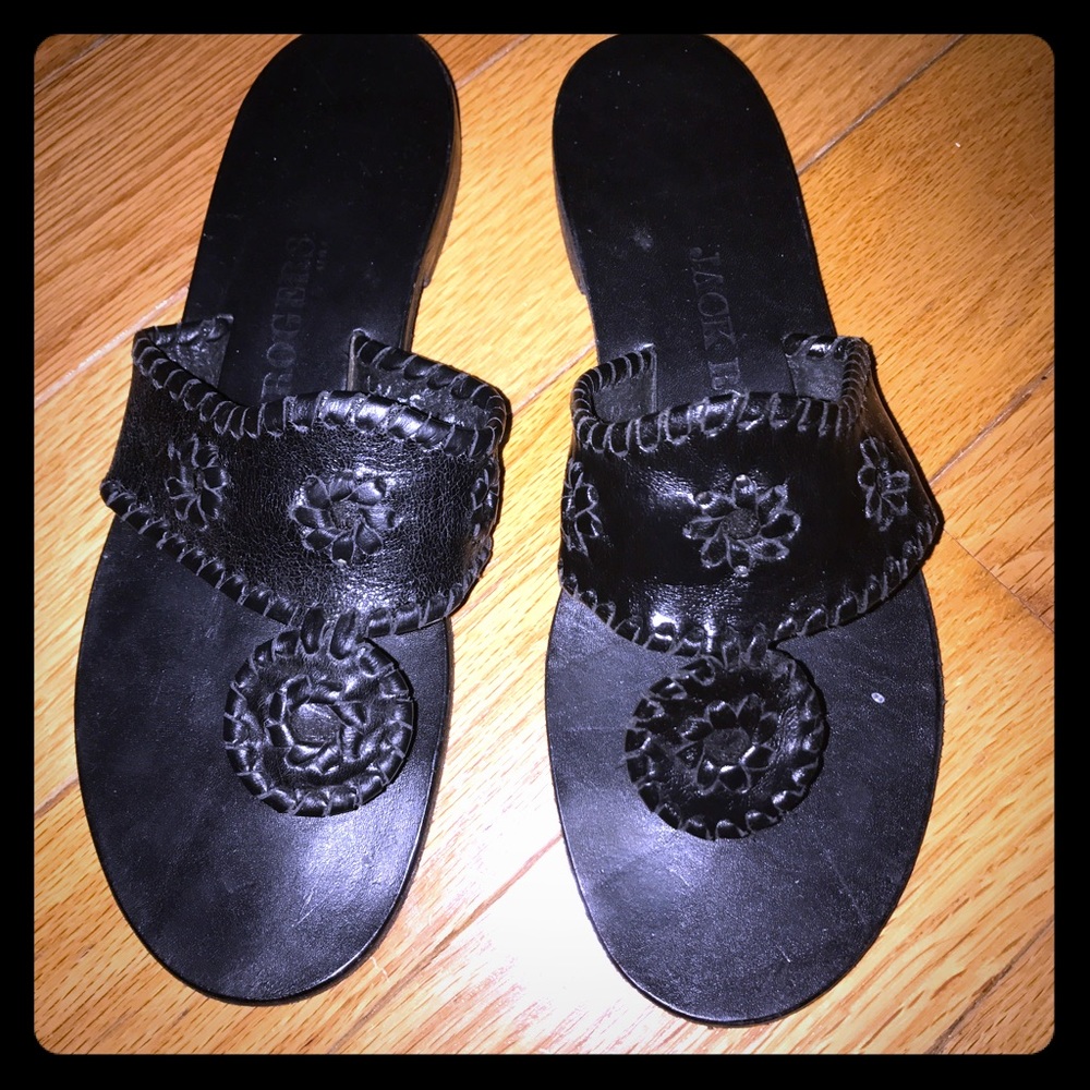 Jack Rogers Navajo Black Leather