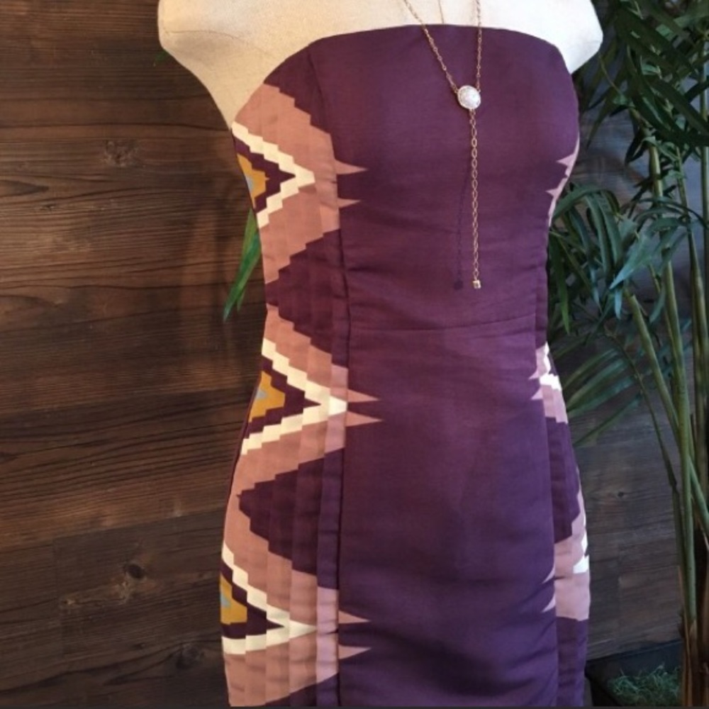 Purple Strapless Dress