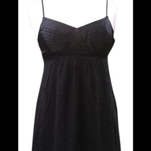 Bcbgmaxazria Silk Pleated Polka Dot Sheer Overlay