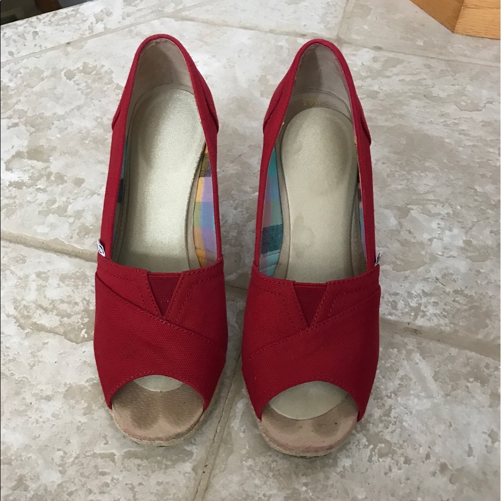 Toms red shoes