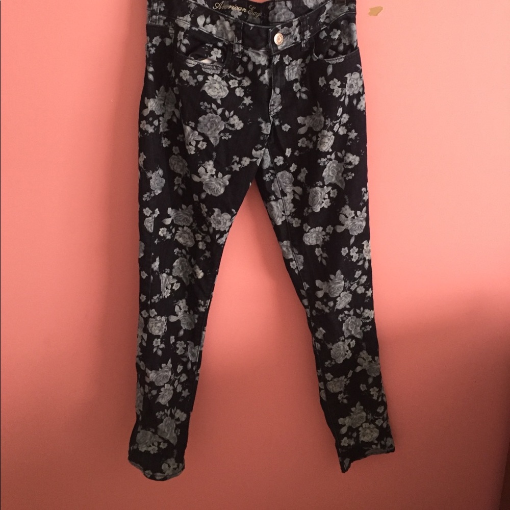 American Eagle patterned skinny jeans