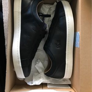 Lacoste shoes Black Leather/suede for men