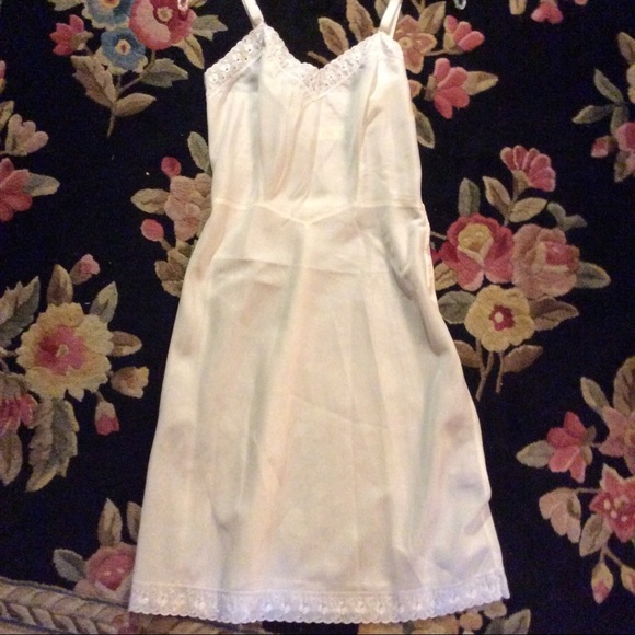 Vintage Other - Vtg White taffeta slip dress