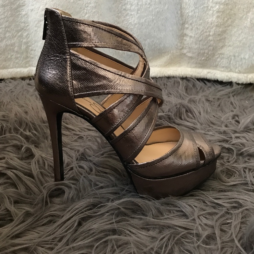 Gunmetal 5 inch Strappy Platform Heel