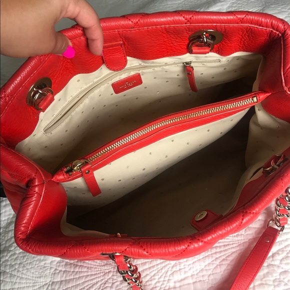 Kate Spade Gold  Maryanne Red Quiled Leather Bag - Picture 2 of 7