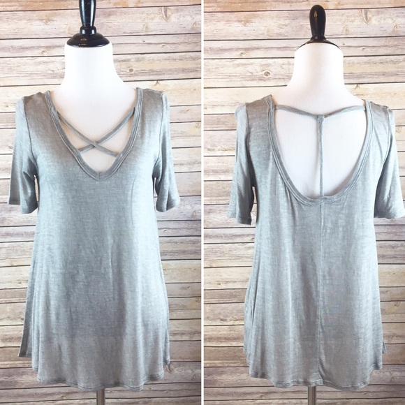 ❗️Last 1! SMALL Grey Criss Cross top - Picture 2 of 2