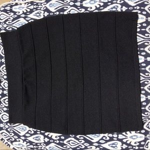 cute black ribbed pencil skirt