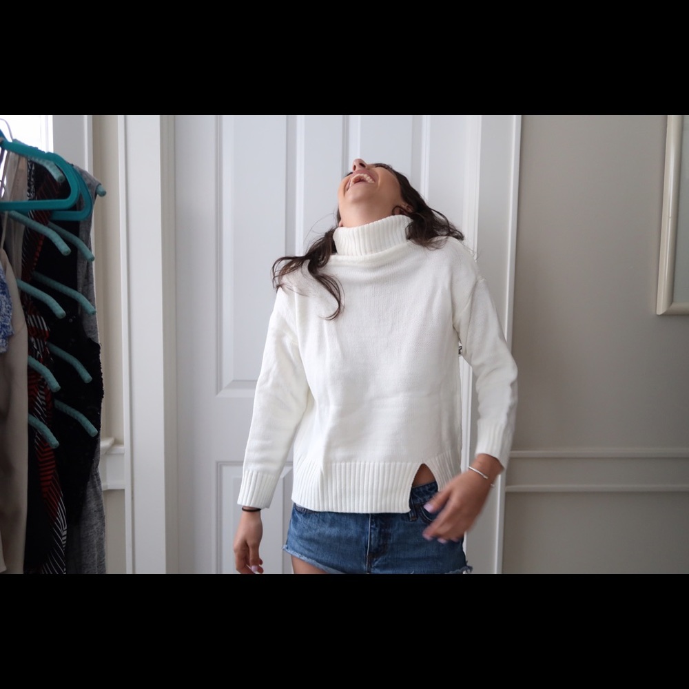 White Turtleneck Sweater
