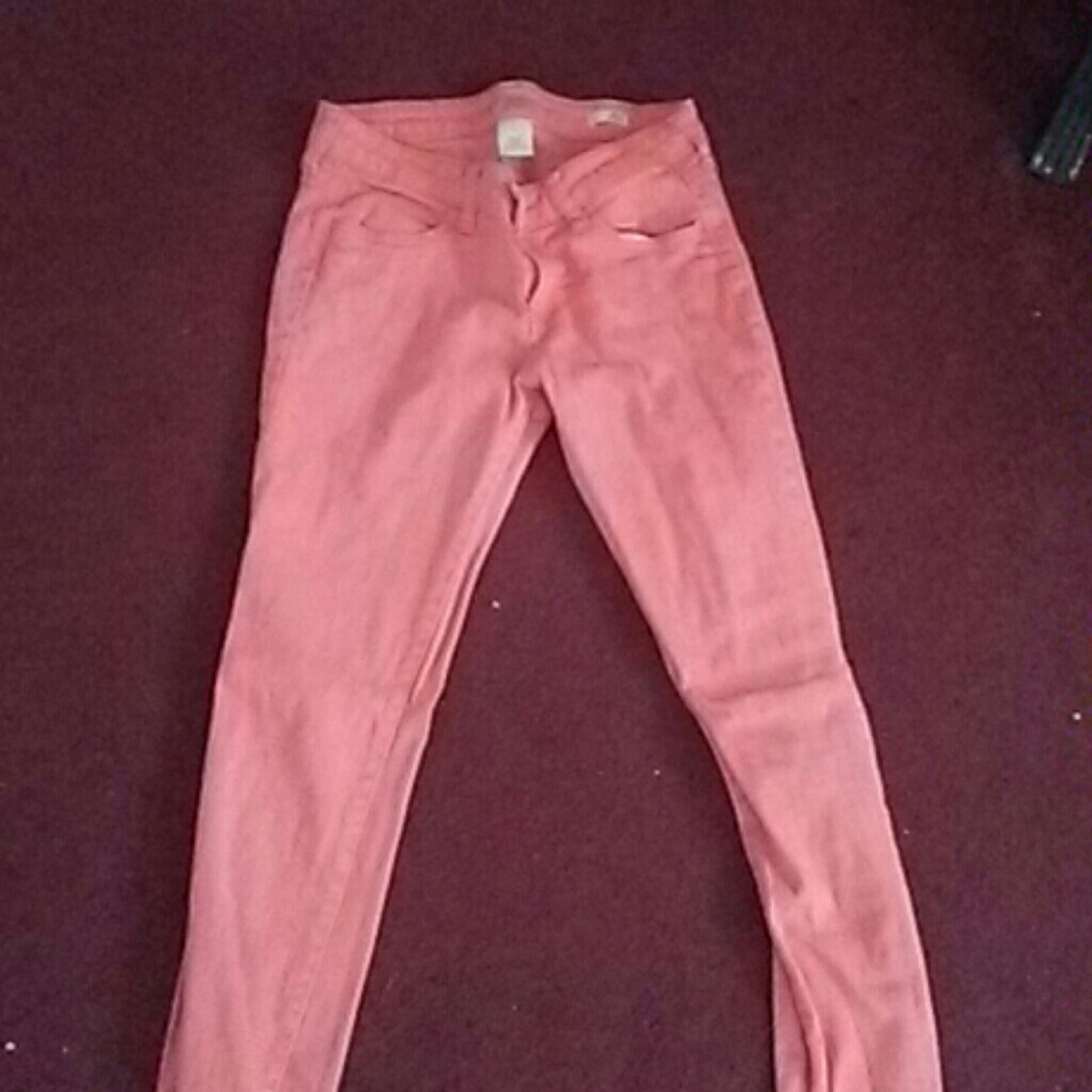 Orange super skinny jeans