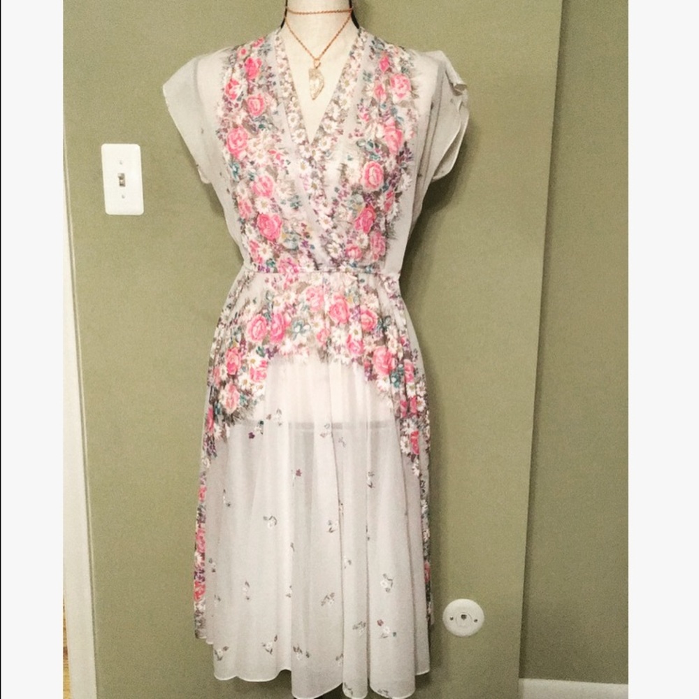 Romantic Vintage Floral Fit & Flare Dress
