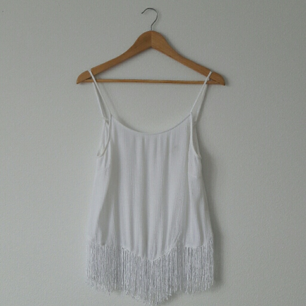 Pac Sun White Fray Cami