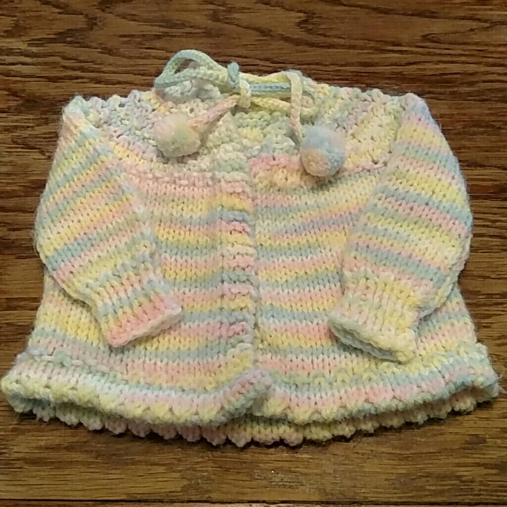 Hand knit baby sweater