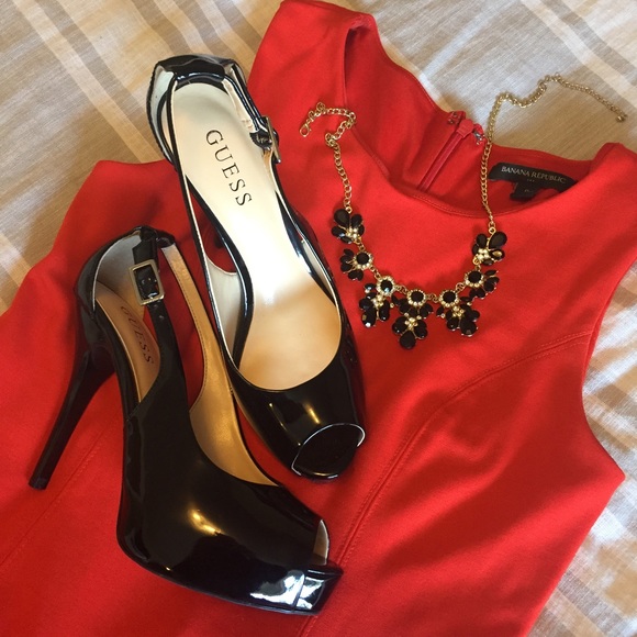 Guess Shoes - Guess Patent Leather Peep Toe Heels, NEVER WORN!