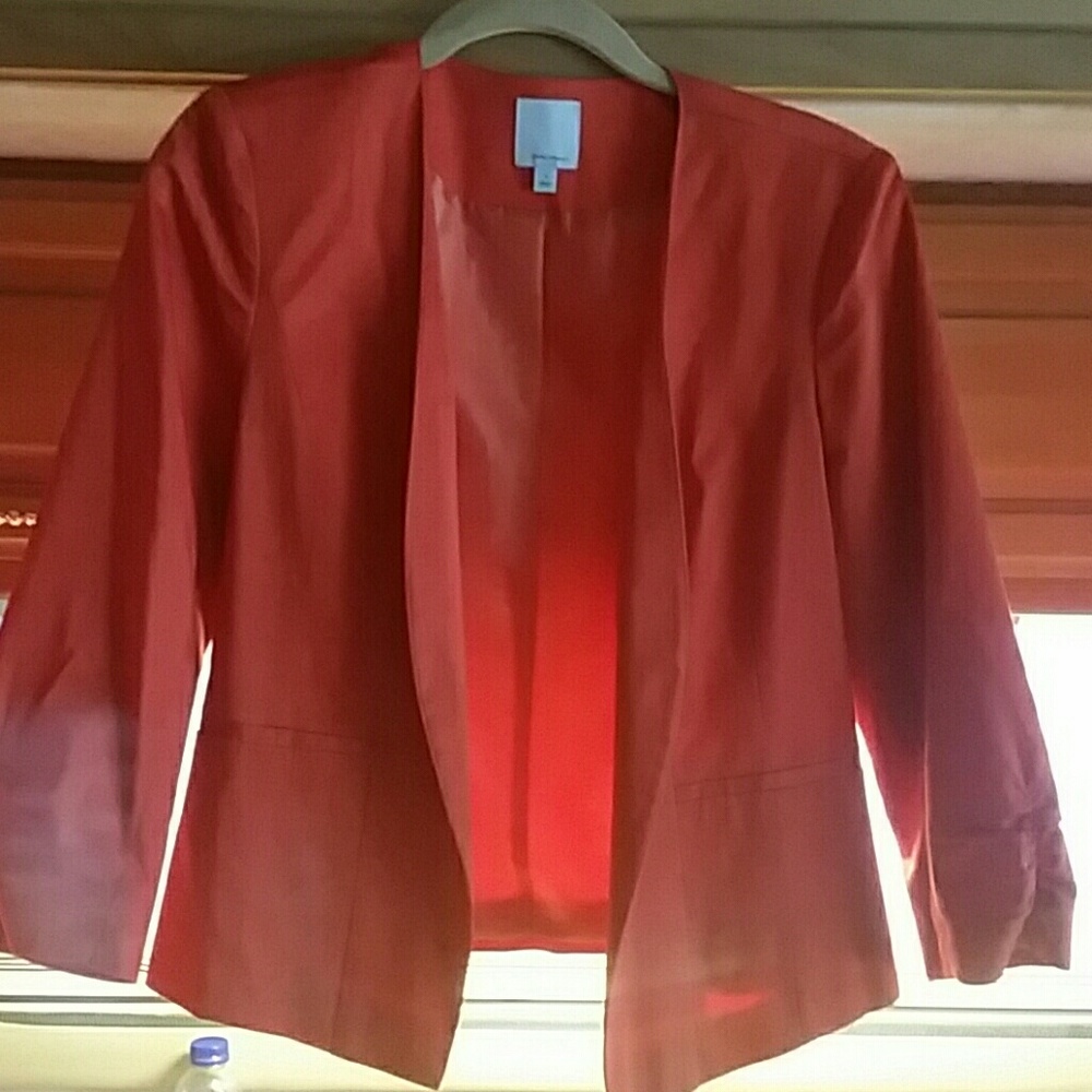 Halogen cropped orange blazer