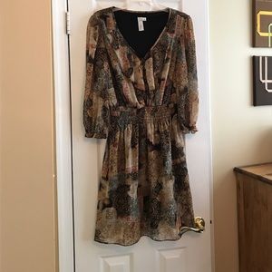 Bohemian ruffle shirt dress