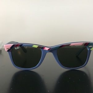 Multicolored Stripe Wayfarer Raybans (rare)
