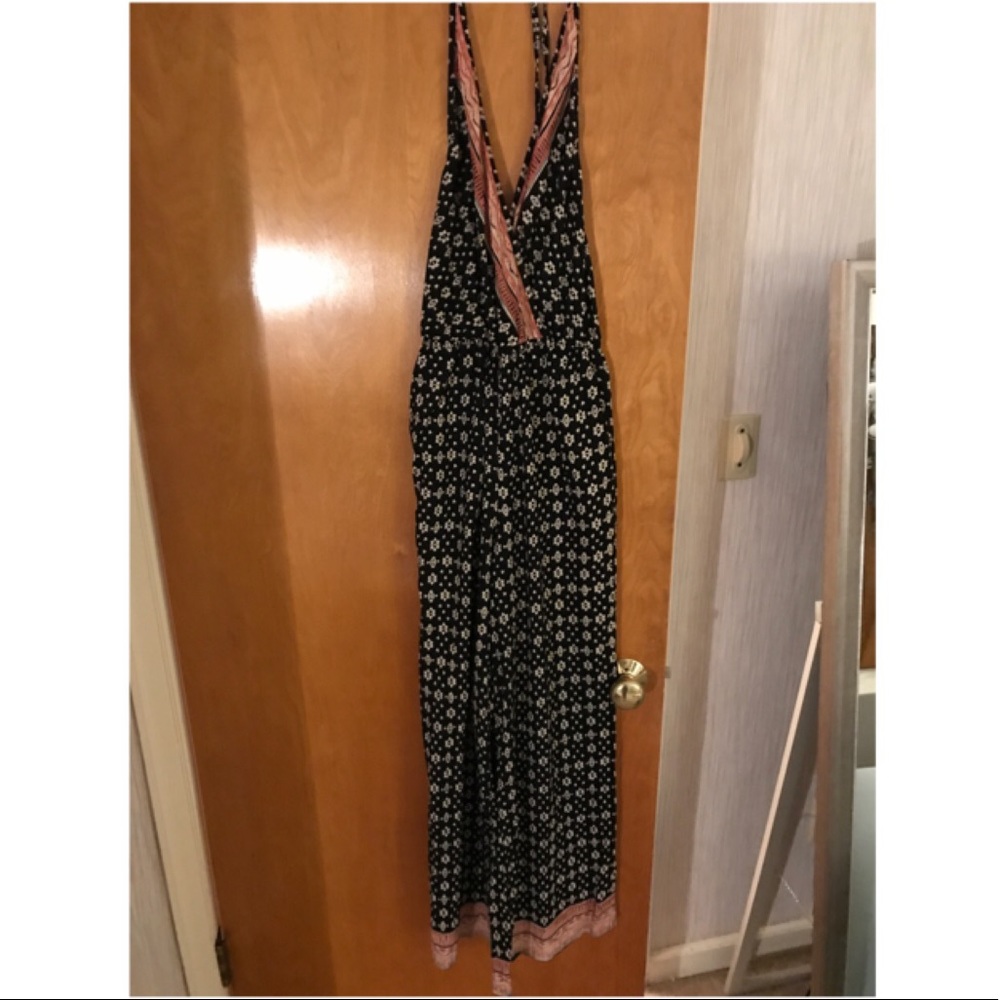 Wide leg, halter top jumpsuit