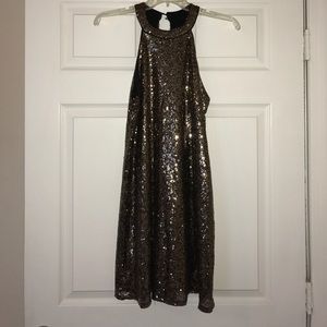 Gold Sequin Swing Dress