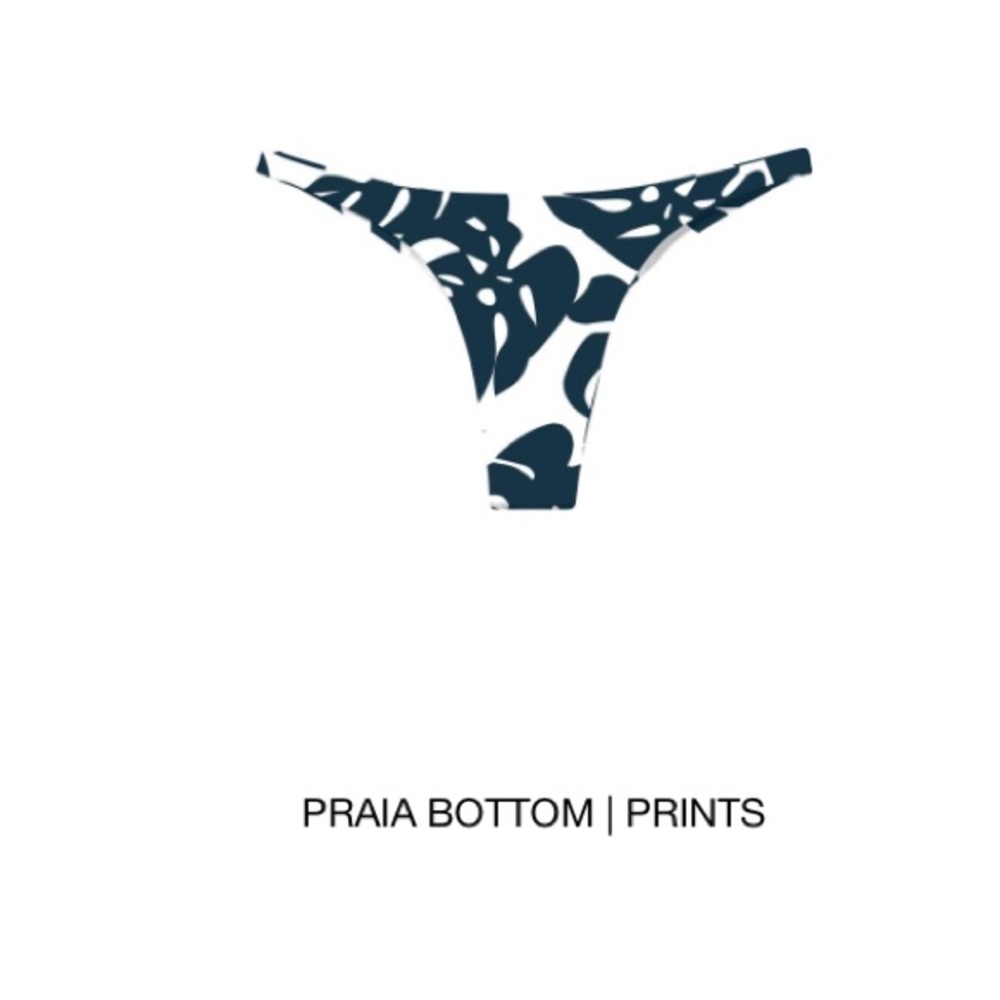 |MIKOH SWIMWEAR| Praia Bikini Bottom- Palms Blue