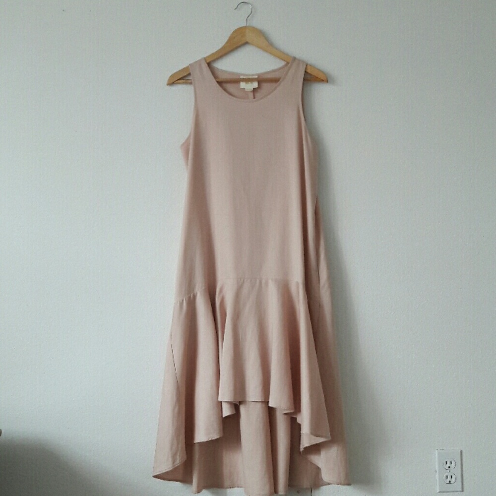 Anthropologie Pink Drop-Waist Midi Dress
