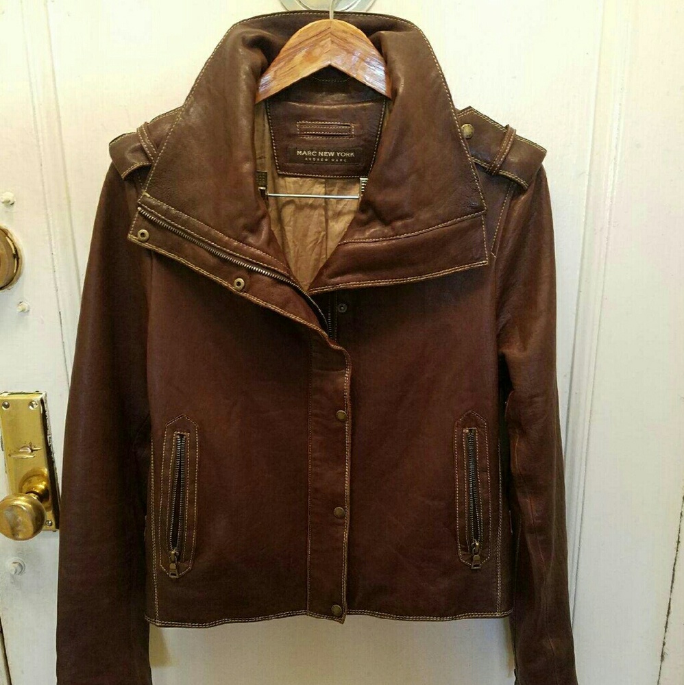 Andrew mark leather jacket size large