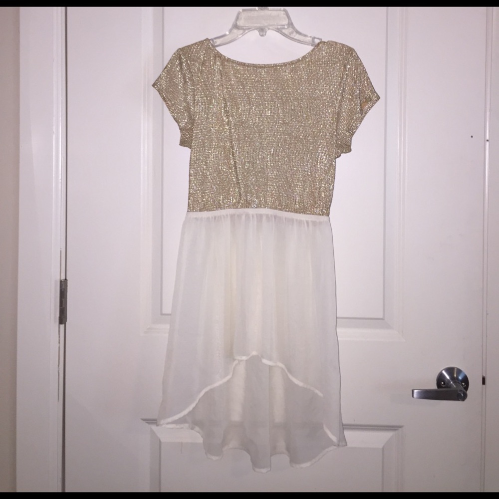 Beautiful Gold and Sheer High Low Blouse