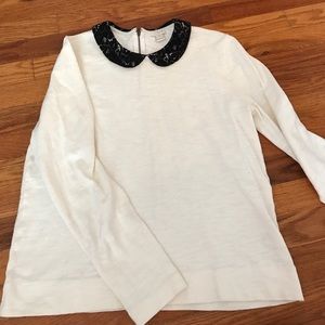 J crew white collared blouse