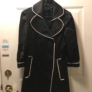 Black satin coat