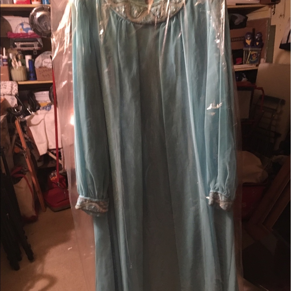 Blue chiffon dress with bling