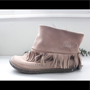 Diesel fringe suede ankle boots