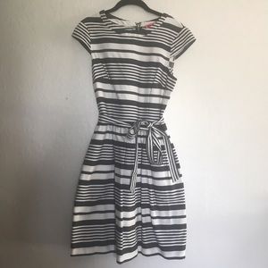 Betsey Johnson striped dress with belt Size 10