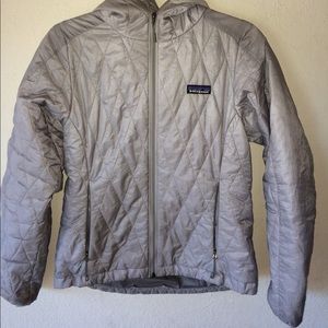 gray patagonia down jacket