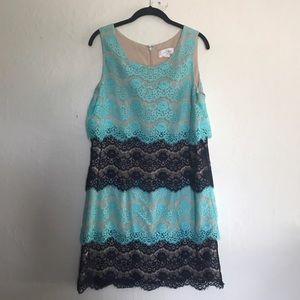 Jessica Simpson A-line blue lace dress Size 12