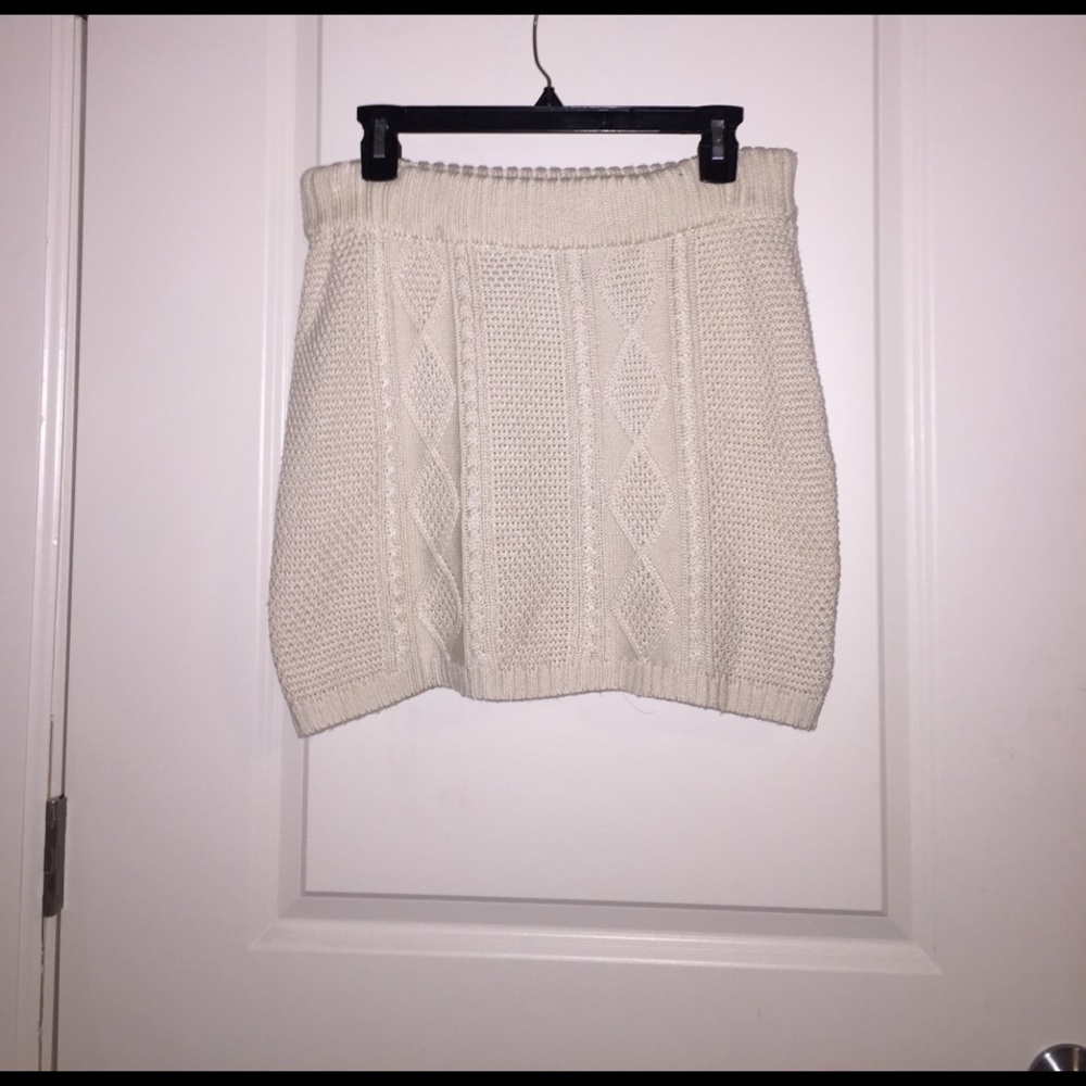 Knit White Sweater Skirt