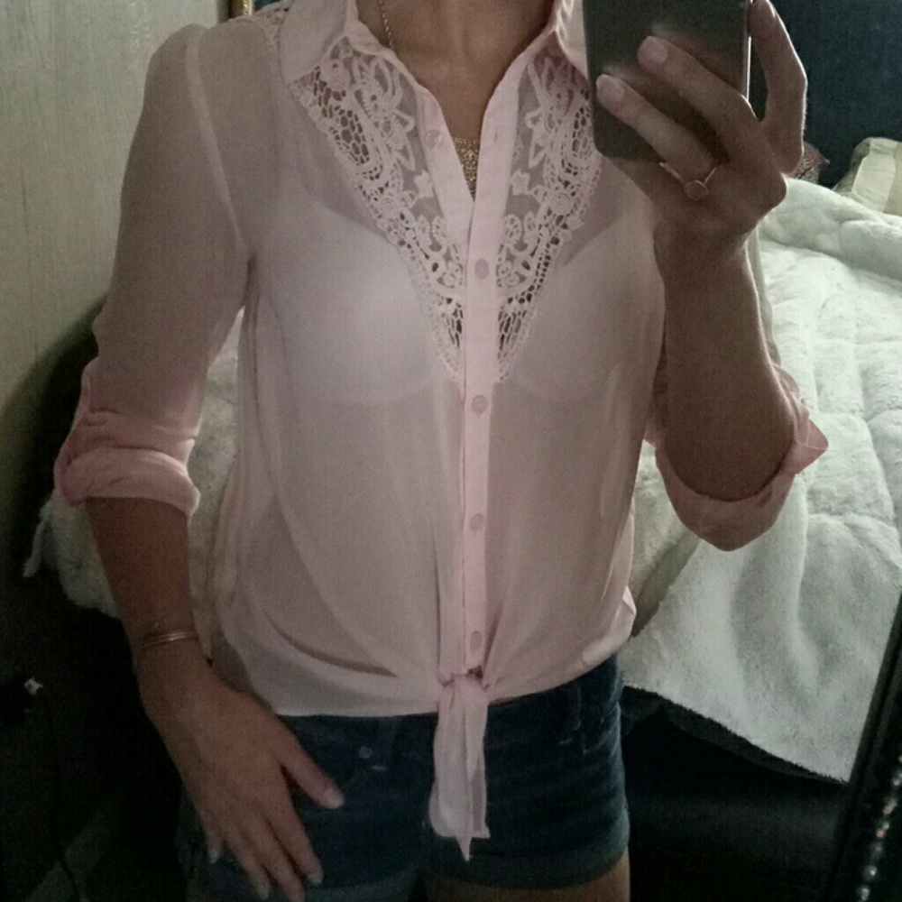 Sweet & Adorable • Sheer button up blouse 🎀