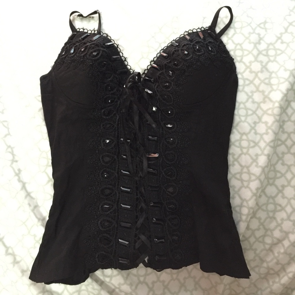 Black jeweled bustier