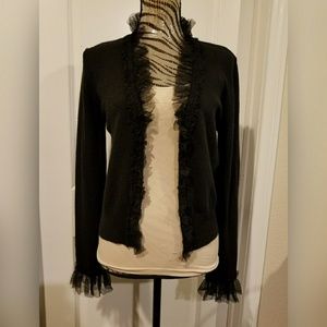 Anthropologie Ruffles Trims Beth Bowley cardigan