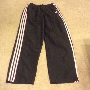 Black Adidas Pants with Pink stripes