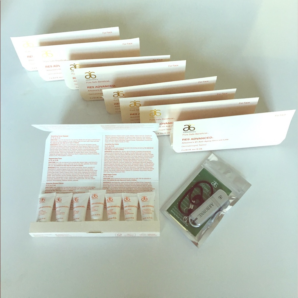 BUNDLE of 9 Arbonne RE9 Advanced Skincare Samples