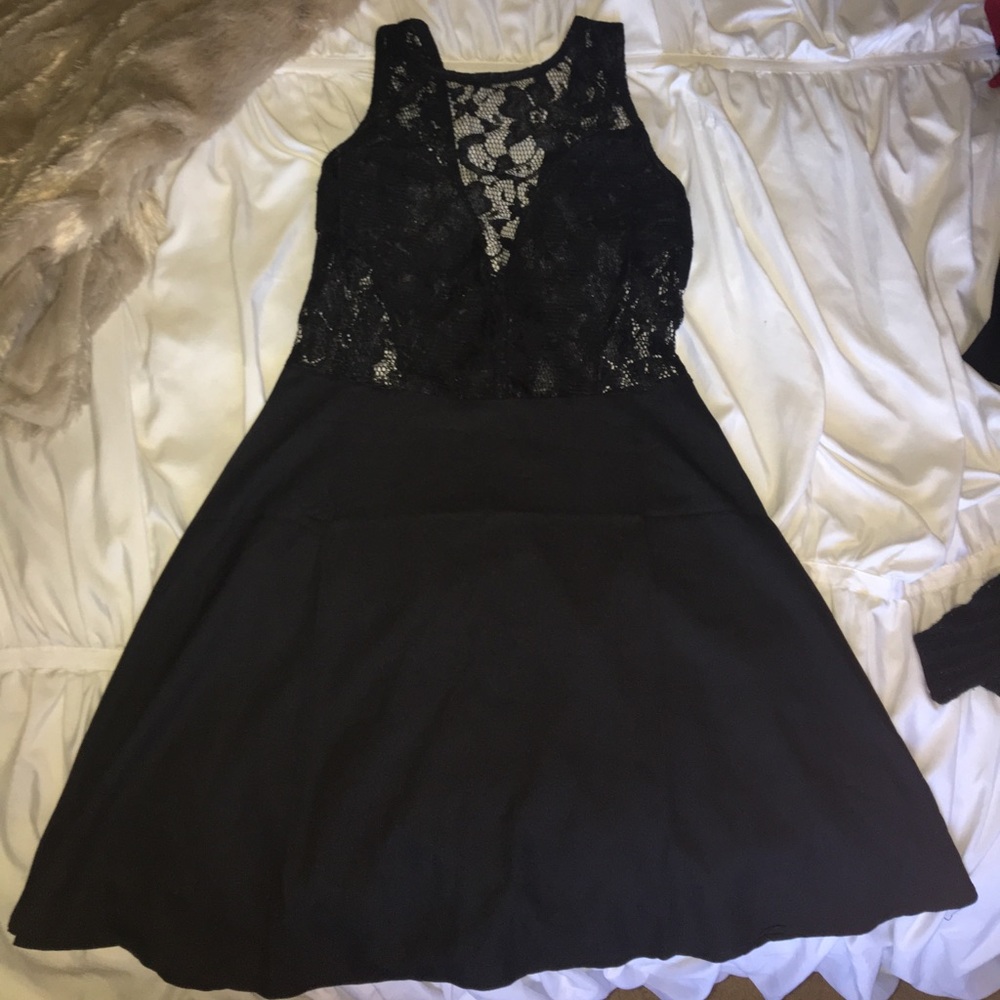 Black dress with lace top!