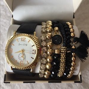 Jessica Carlyle Watch gold/black BLING Bracelet!!!