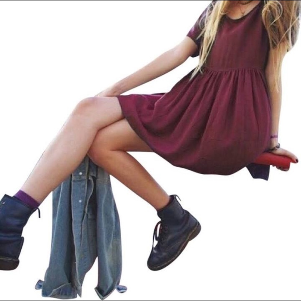 Maroon Brandy Melville Babydoll Dress