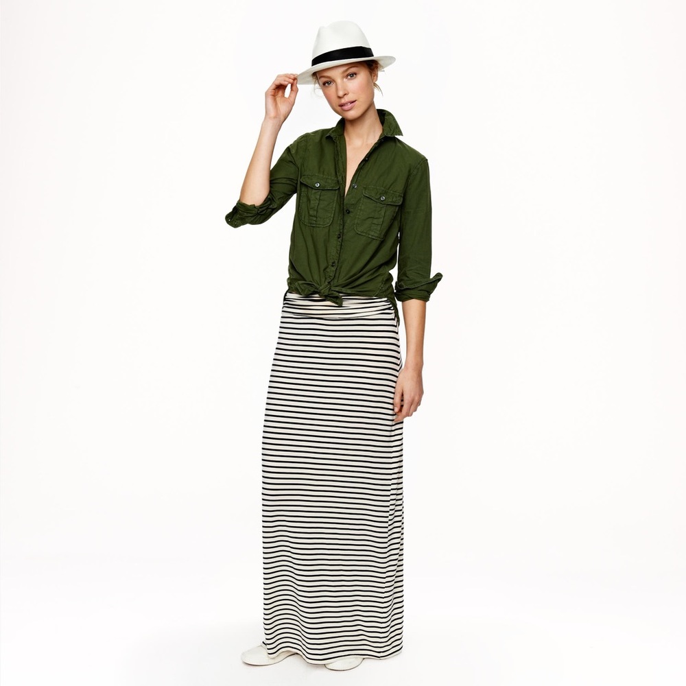 Long J. Crew cotton skirt