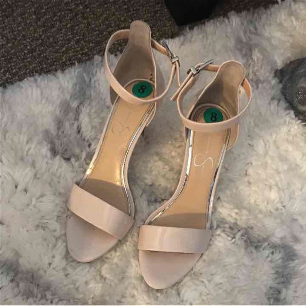 Jessica Simpson open toe strappy heals