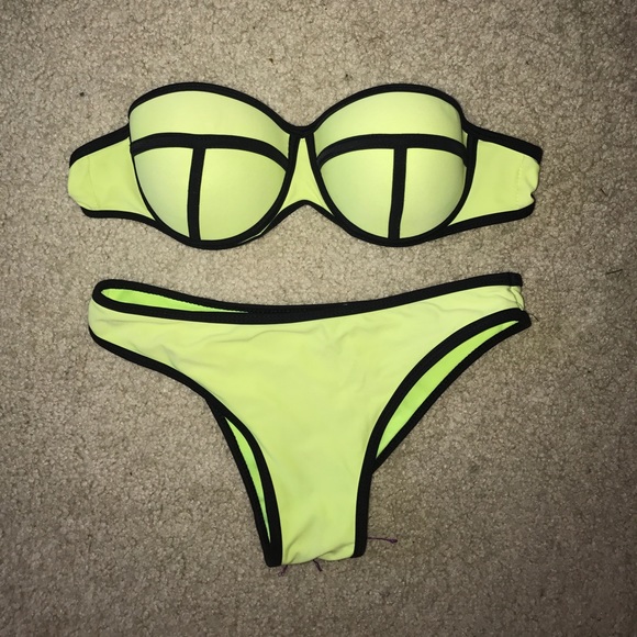 Neon Yellow Triangl Bikini. size XS - Picture 1 of 5