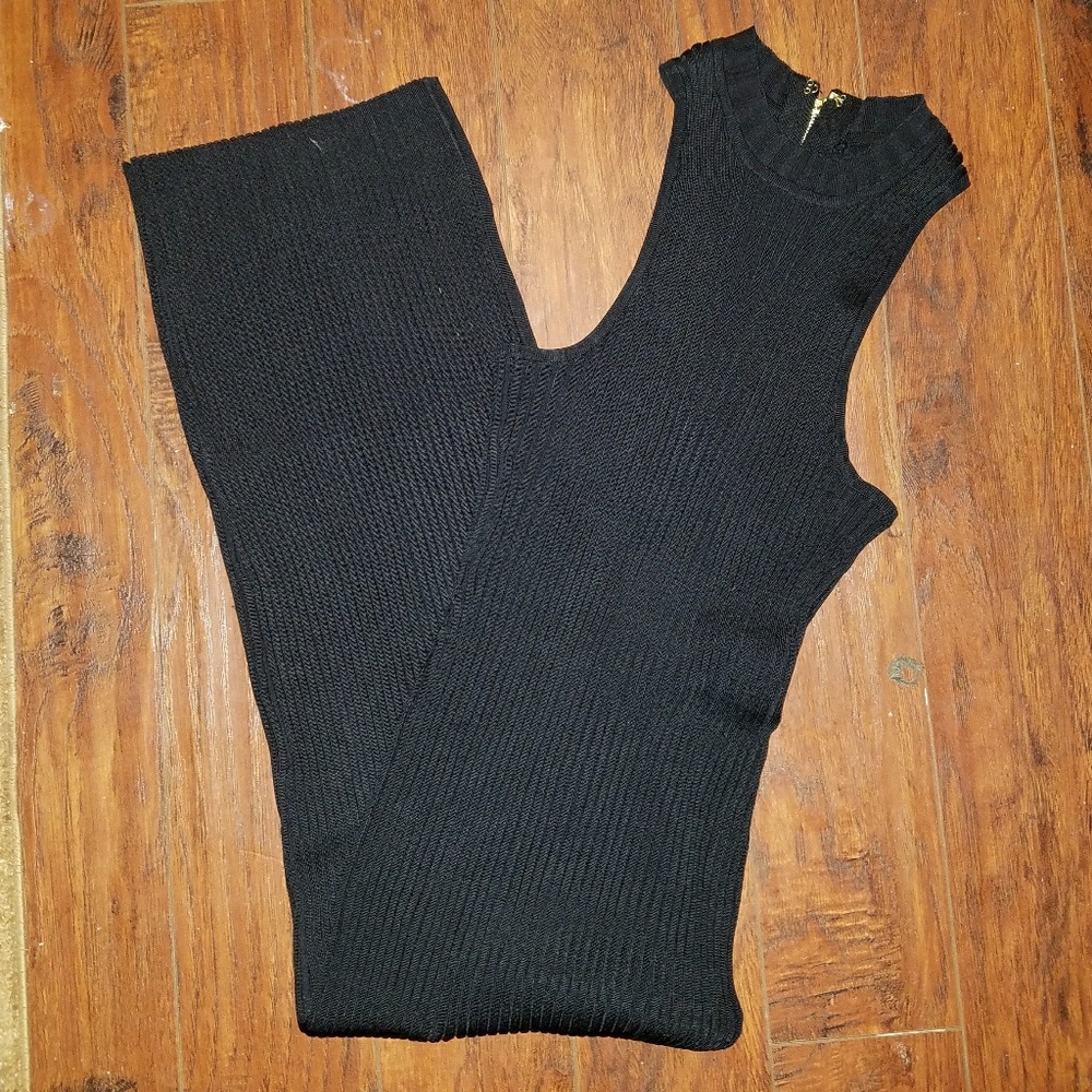 Black Midi Bebe Dress w/ Slit, Super Chic