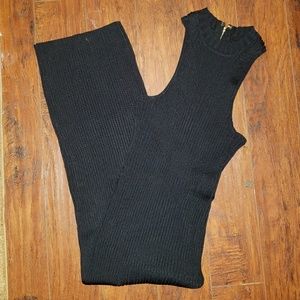 Black Midi Bebe Dress w/ Slit, Super Chic