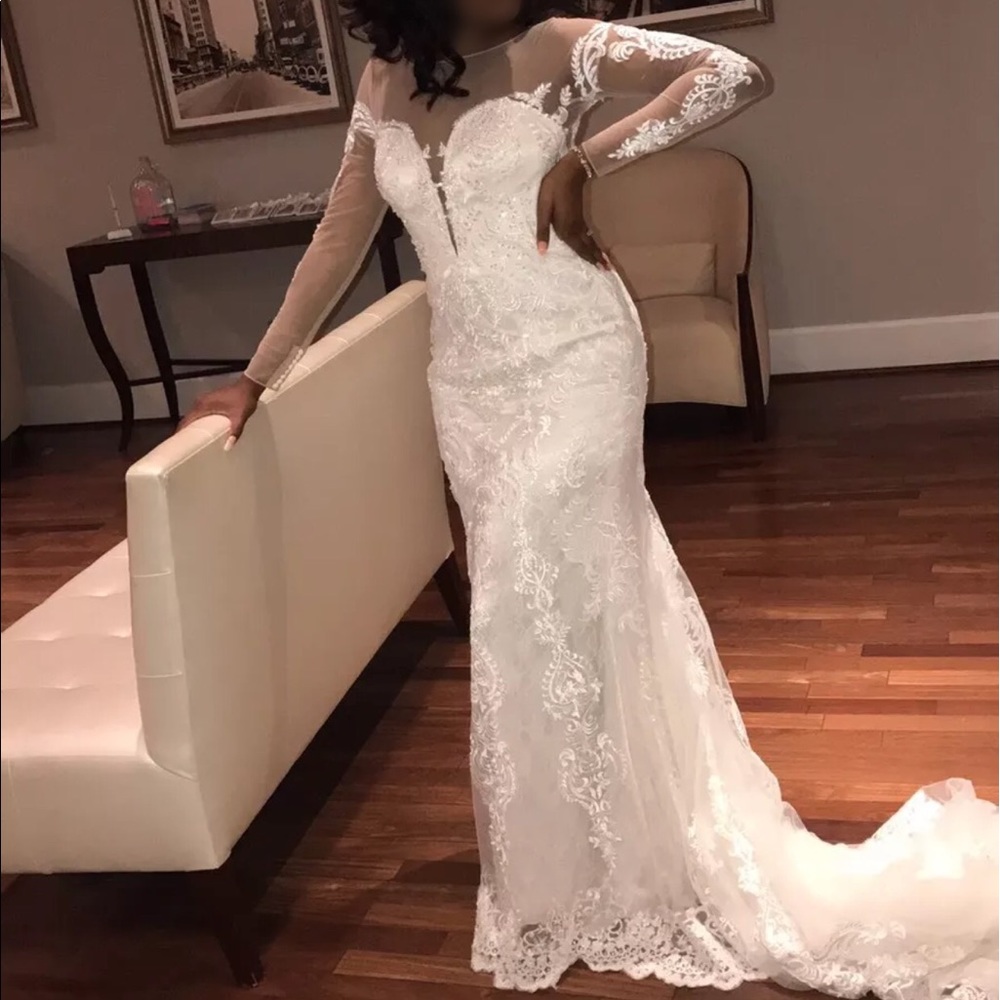 Long Sleeve Illusion Galina Signature Dress