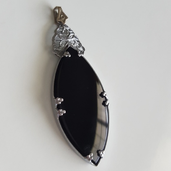 Black Onyx Large Necklace Pendant - Picture 2 of 4